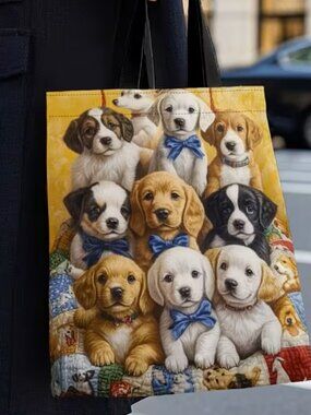 1 pc, One, Tote Bag Printed with Cute Puppy Prints NWOT